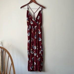 Red flowery jumpsuit